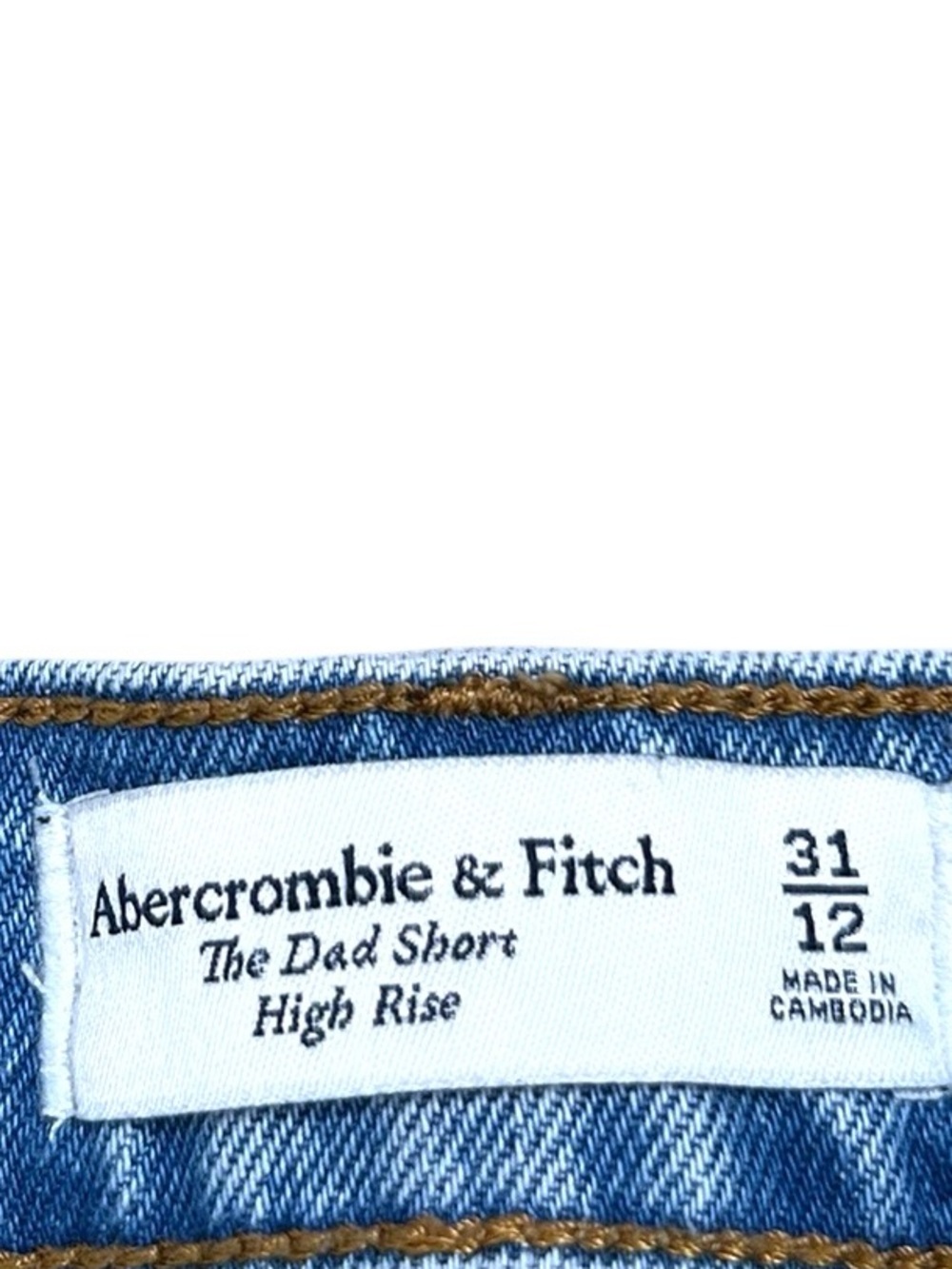 Abercrombie & Fitch High Rise The Dad Denim Short Medium Wash Size 31/12 - Picture 4 of 5